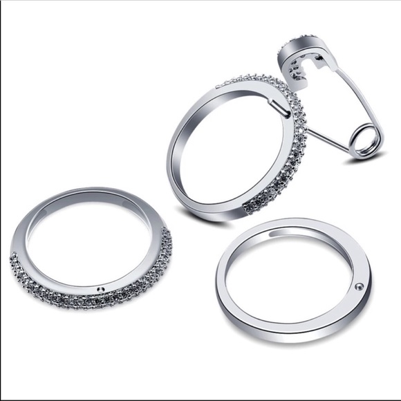 NWT Pin cubic zircon pave setting ring set - Picture 2 of 6